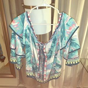 Off the shoulder colorful top